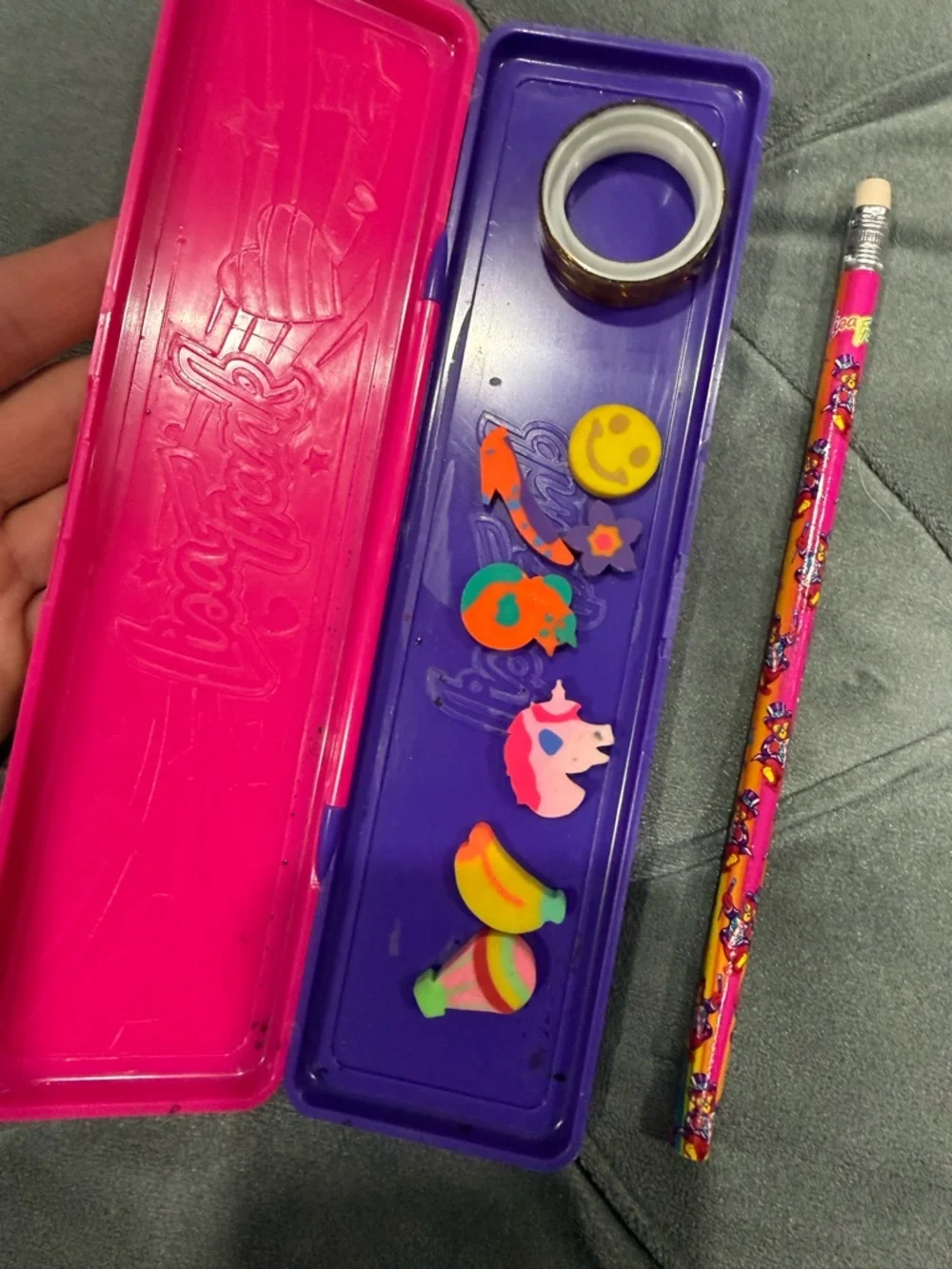 Lisa Frank Hollywood Bear Pencil case with pencil